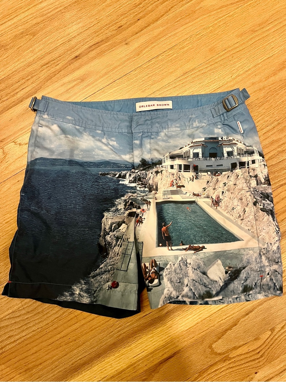 Orlebar Brown Coastal Photo-Print Swim Shorts in Blue